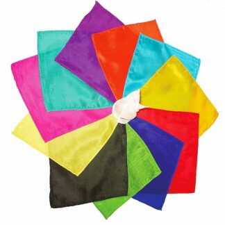 Silk squares, zijden doekjes - 15 cm (6 inches) multicolor (12 stuks)