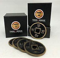 Dollar Size Shell Chinese Coin (Black) by Tango Magic