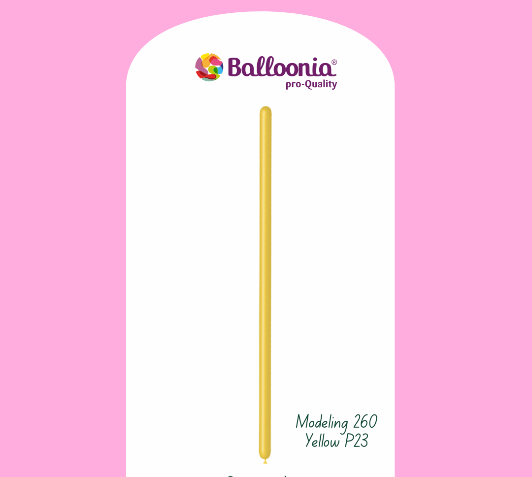 Balloonia 260 modeleer ballonnen , geel , 50 stuks