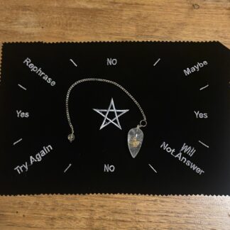 Pendel Mat Pentagram met Bergkristal druppel - Ohm/lotus